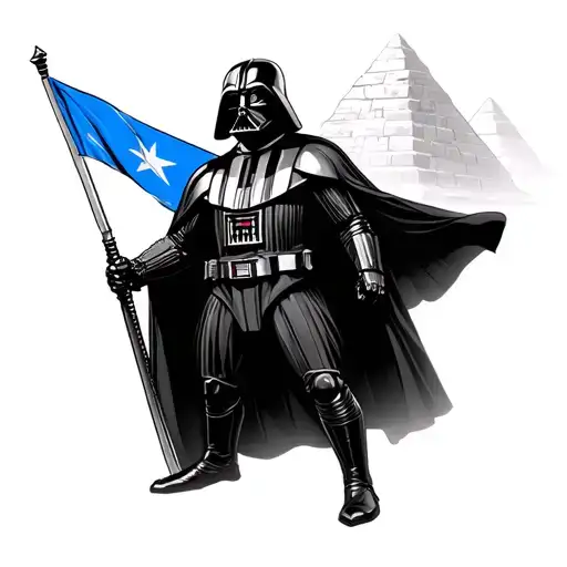 Darth Vader Holding A Salvadoran Flag Insteaf Of Salvadoran Pyramids