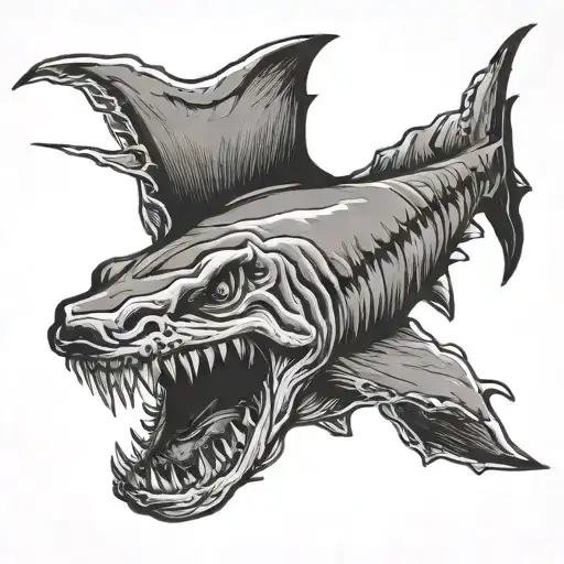 Zombie Hammerhead Shark Eating