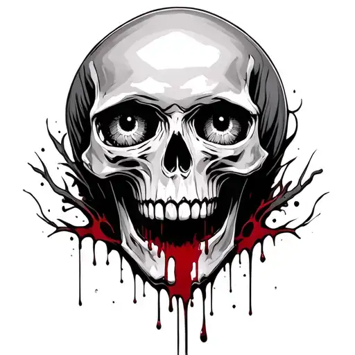 Skull With Eyes Bleeding