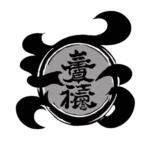 Thin Line Work Chinese Fu Circle