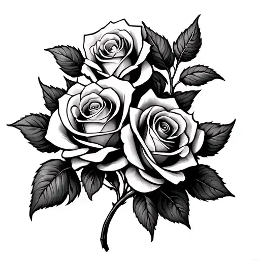 Roses Intertwined Symbolizing Love