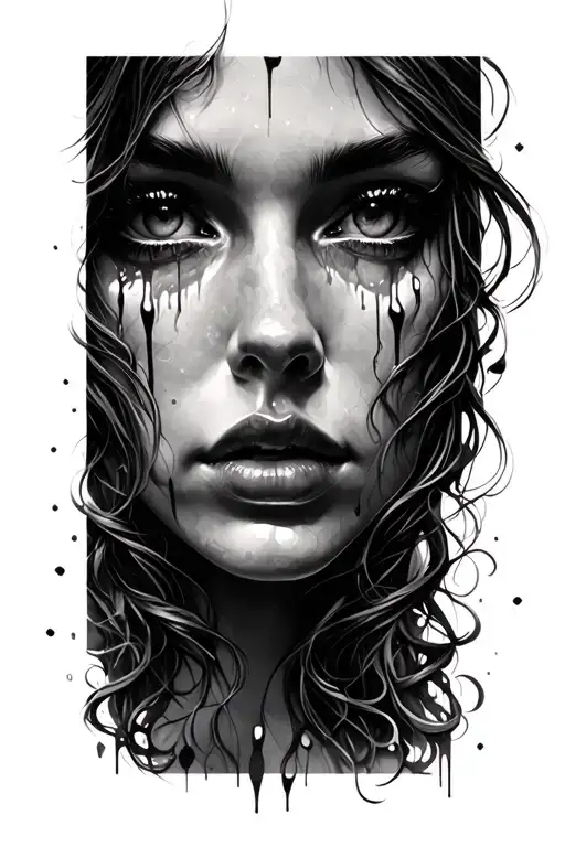 Woman Face With Tears Aesthetic