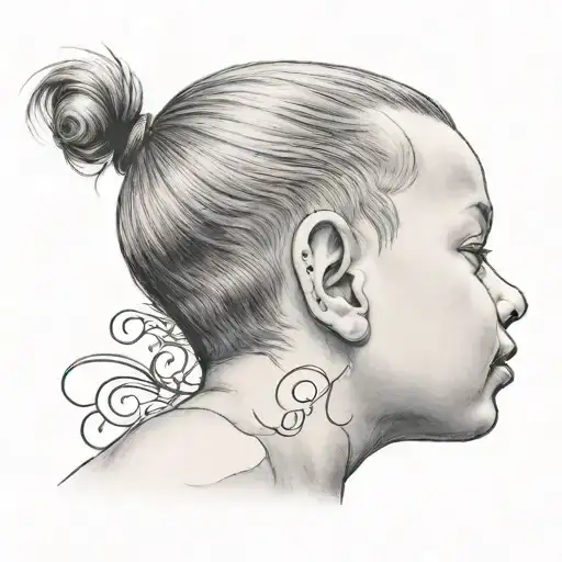 Side Profile Of Baby Face With Name Coen