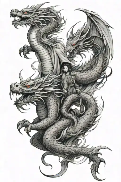 Dragon And Samurai Connecting To A Wing