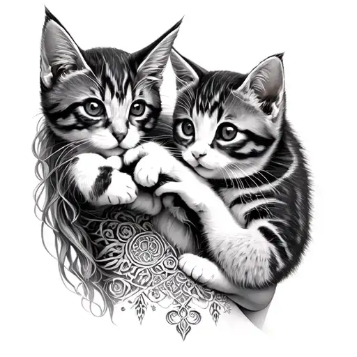 Freyja Goddess With Kitten Playing