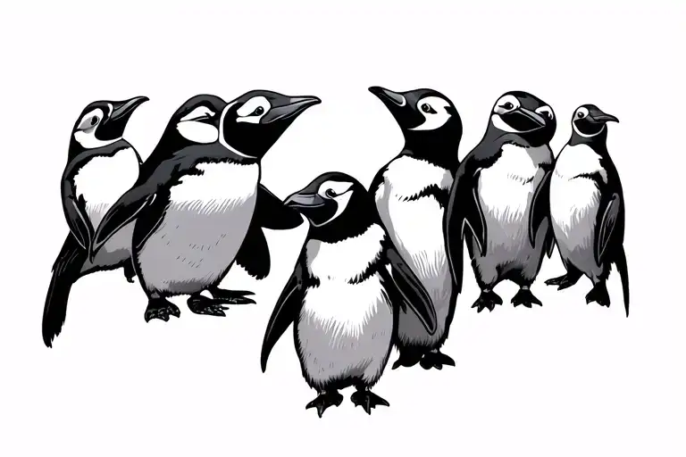 African Penguins Holding Hands