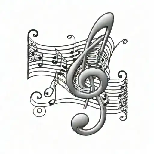 Music Note With Letters S N S P Intertwined