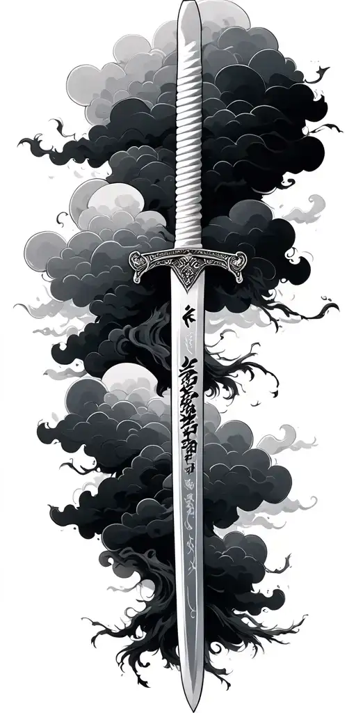 Katana Sword With Clouds