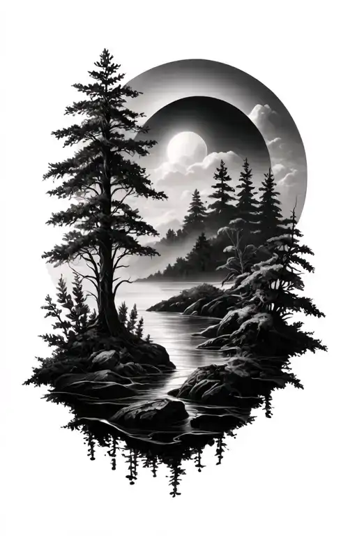 3D Design Incorporating Elements Of Nature Scene