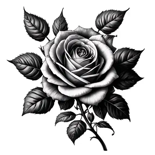 Thorn Bush Roses Around Collar Bone