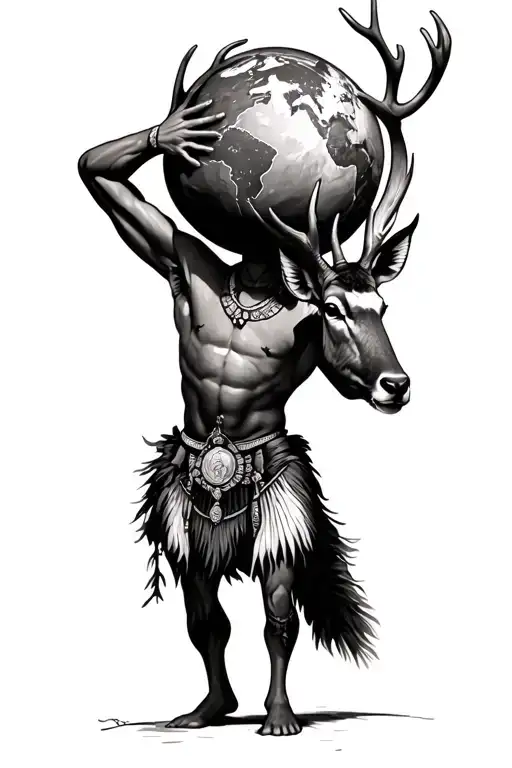 Male Yaqui Deer Dancer Holding Earth Globe