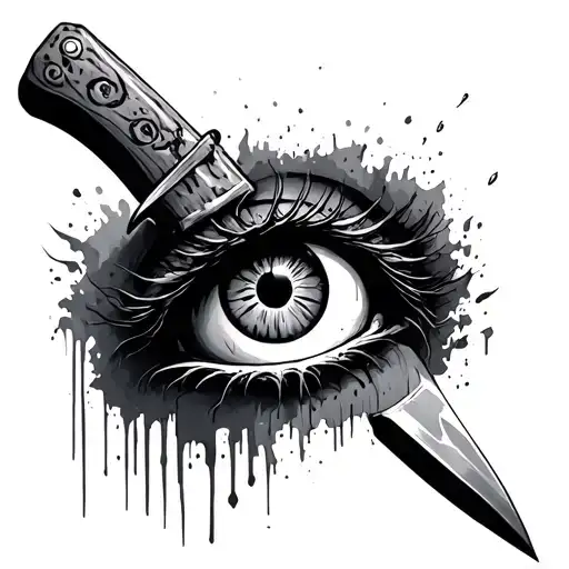 Horror Knife One Eye Inside