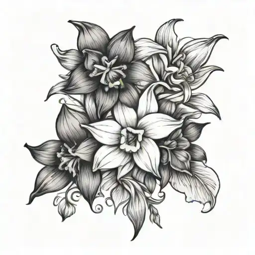 Violet And Narcissus Flower