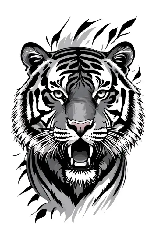 Bengal Tiger With Ohio Outline