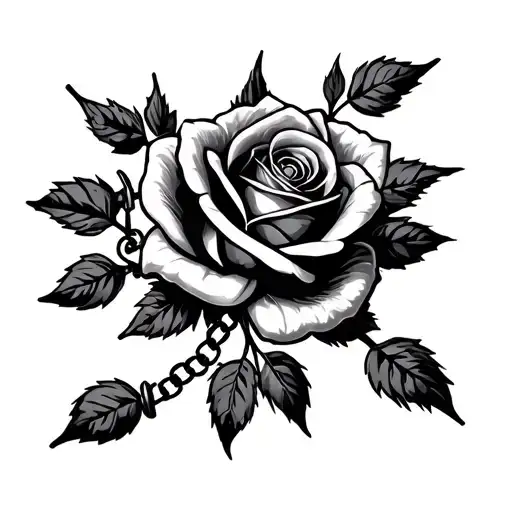 Barbed Wire Roses Rosary Beads