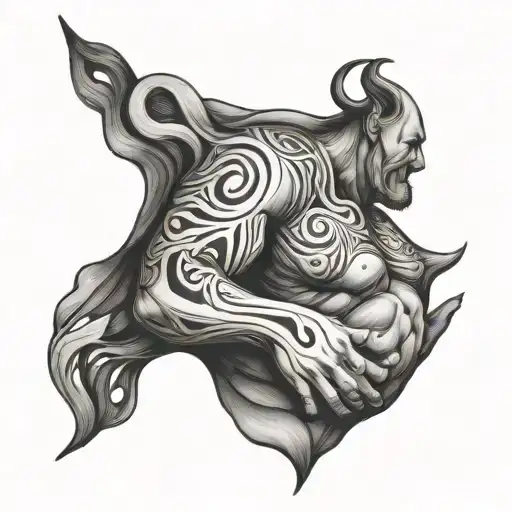 An Abstract Representation Of A Big Man's Genital With Flowing Seminal Fluid