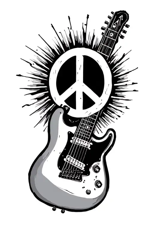 Guitar Resembling Peace Symbol