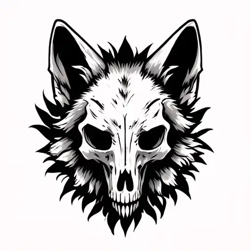 Coyote Skull Tattoo Design