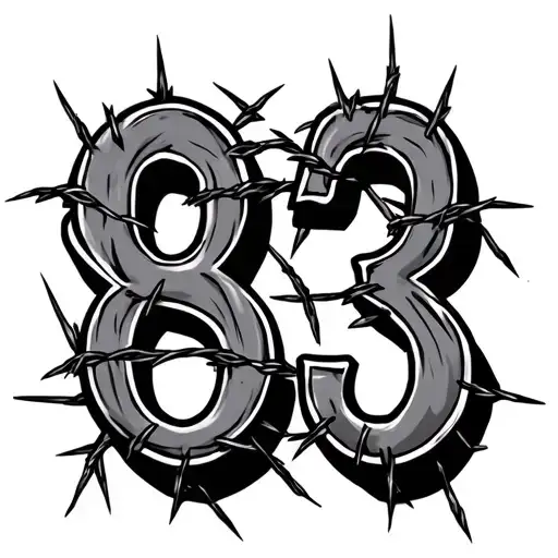 Number 83 With Barbed Wire