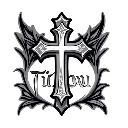 Christian Tattoo With Cross And As A First Name Incorporate The Name Titou