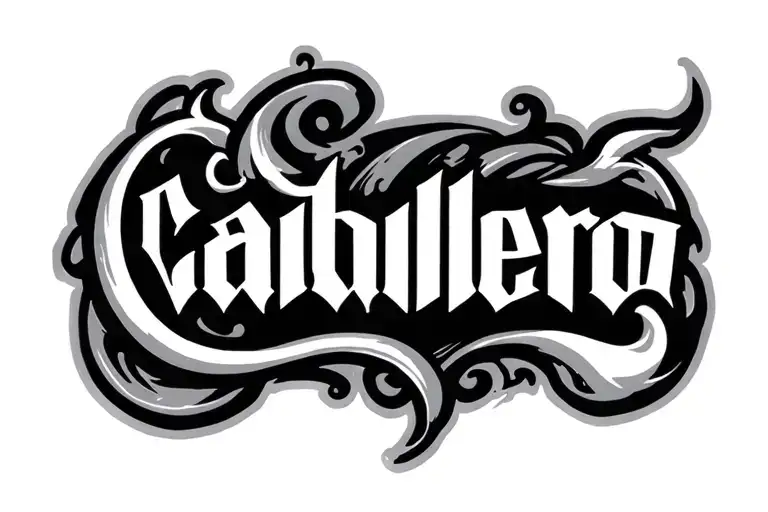 Caballero Text Tatoo Design