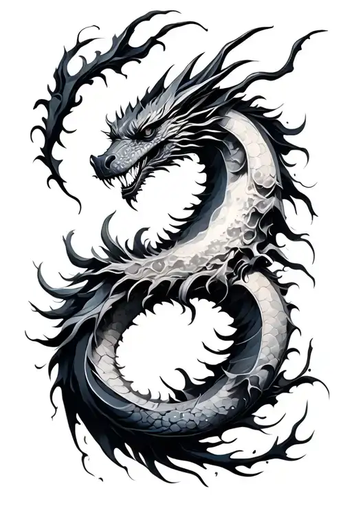 Abstract Moon And Dragon