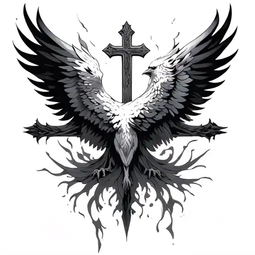 Pheonix Rising Ashes And Cross