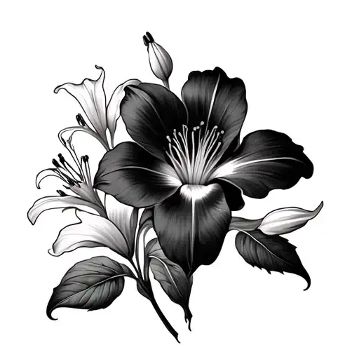 Hibscus And Lily Flower Blooming