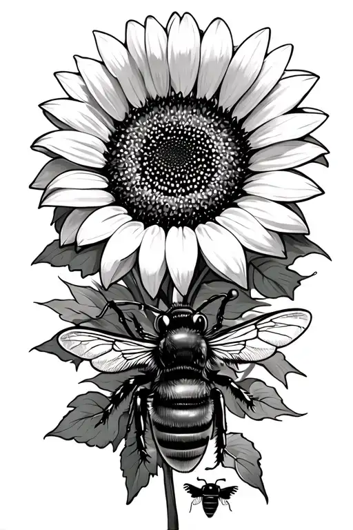 Bees And A Sunflower Incorporated