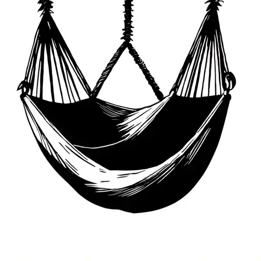 Hammock Simple Line Drawing