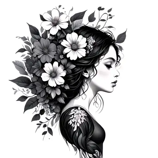 Girl Rising From Flowers