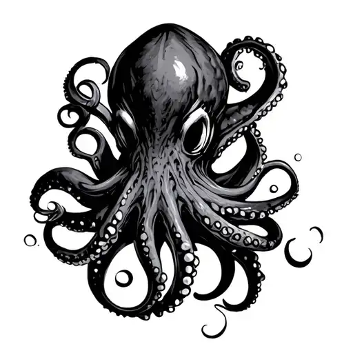 Scary Octopus Engraving