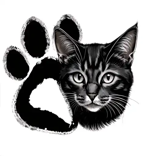 Heart Letter O Pawprint And Cat