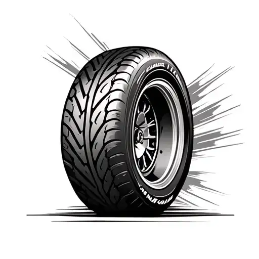 Racing Tire Line Art