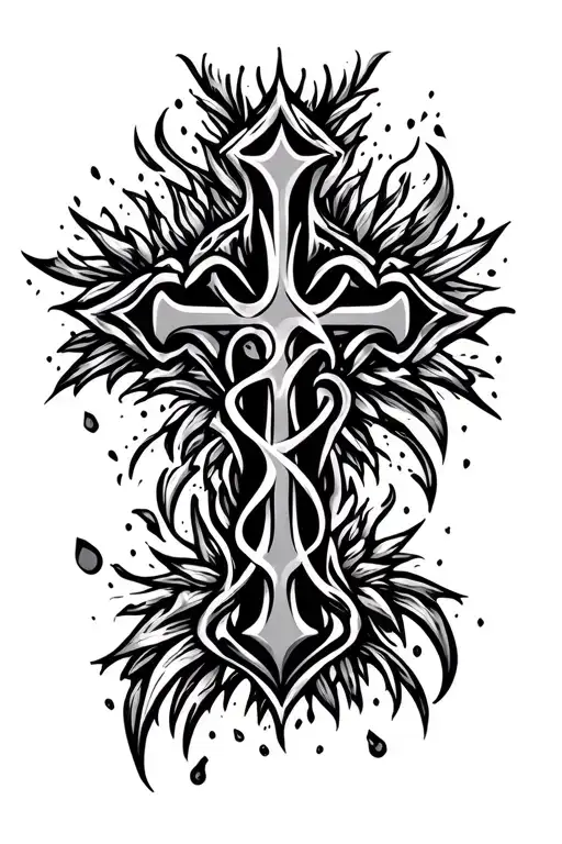 Cross Filled In With Number 1234 Font Vertical And Number 66 Font Horizontal