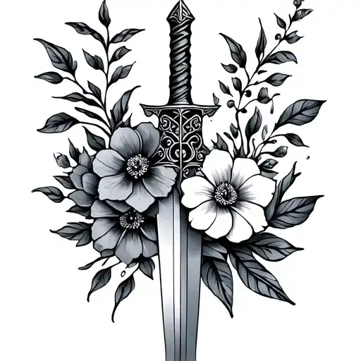 Dagger With Flowers