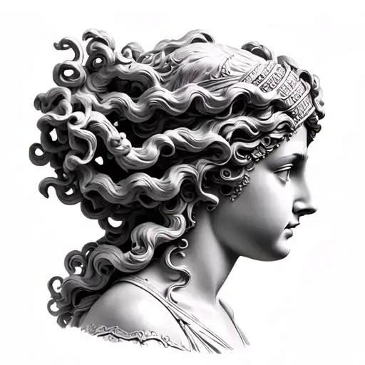 Medusa Goddess Athena Goddess Diana Stone Sculpture Realism