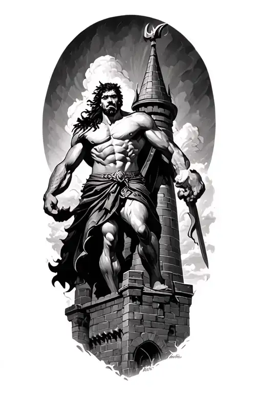 Samson Taking Down The Tower