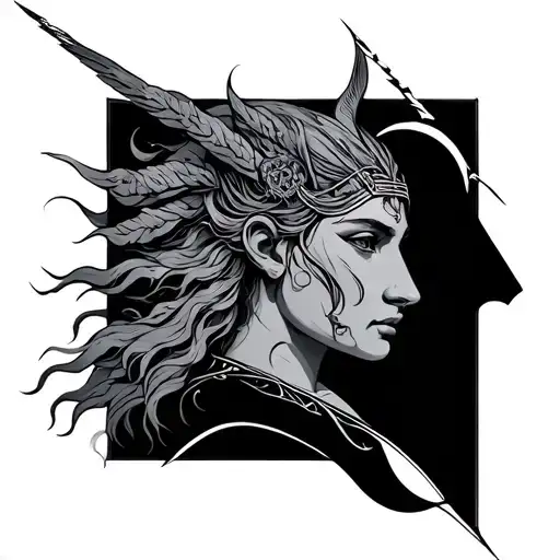 Siren And Arc Sagittarius Head Of