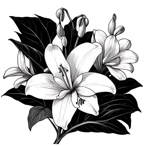 Black And White Lily Of The Valley And Paper White Narcissist Bouquet