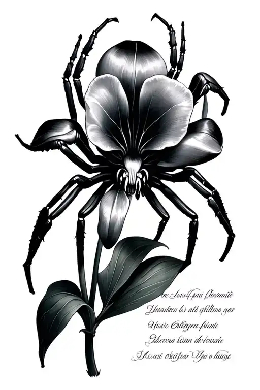 Spider Lilly With Latin Words