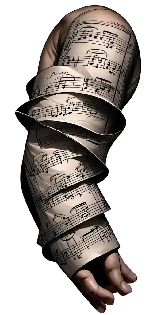 Sheet Music Wrapped Around The Arm