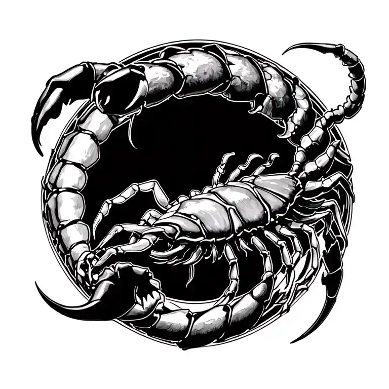 Scorpio Zodiac Tattoo Design Combining