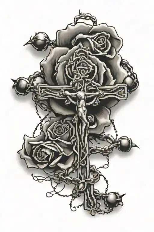 Rosary With Growing Rose Roots