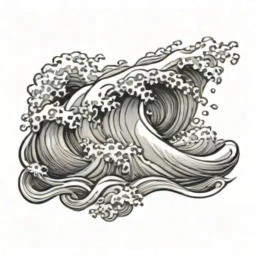 Water Waves Crashing In The Background