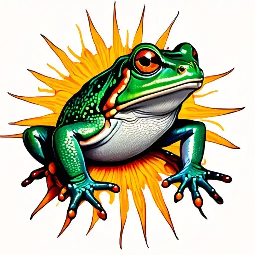 Vintage Sun And Green Froggy