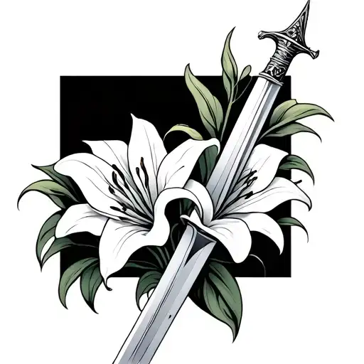 Sword And 4 Lilies