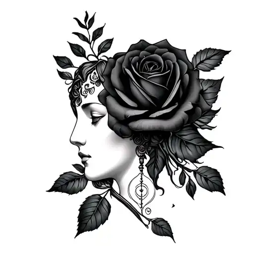 Aquarius Zodiac Sign With Black Roses