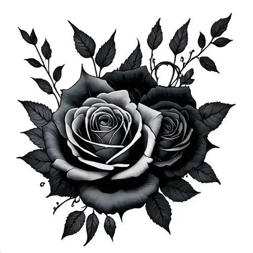 Aquarius With Black Roses