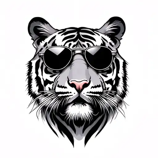 Tiger With Sunglasses Gangster
